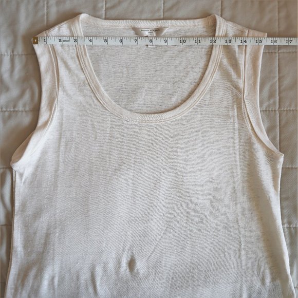 Banana Republic Cream Linen Tank Top NWOT - Picture 3 of 6